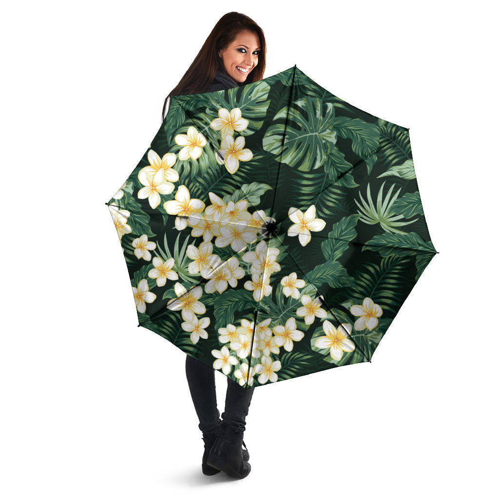 Hawaii Plumeria Tropical Leaves Umbrella Monstera Calathea Palm Fronds