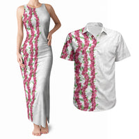 Hawaii Aalii Lei Couples Matching Tank Maxi Dress and Hawaiian Shirt Aalii Ku Makani