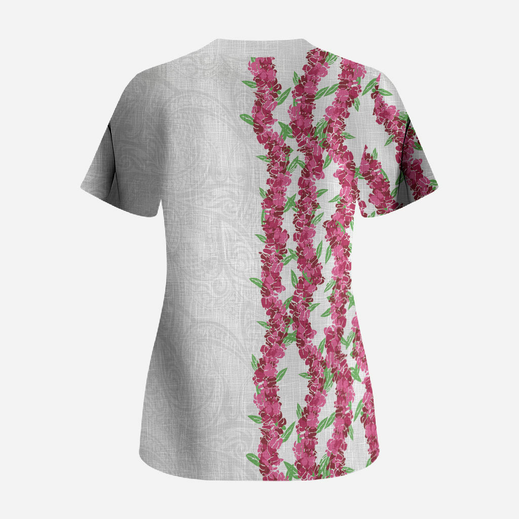 Hawaii Aalii Lei Scrub Top Aalii Ku Makani