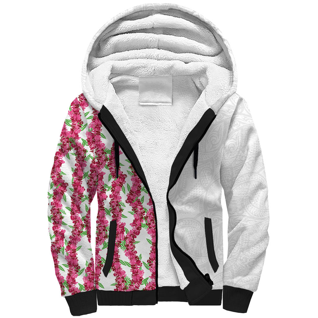 Hawaii Aalii Lei Sherpa Hoodie Aalii Ku Makani