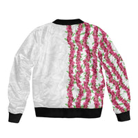Hawaii Aalii Lei Sleeve Zip Bomber Jacket Aalii Ku Makani
