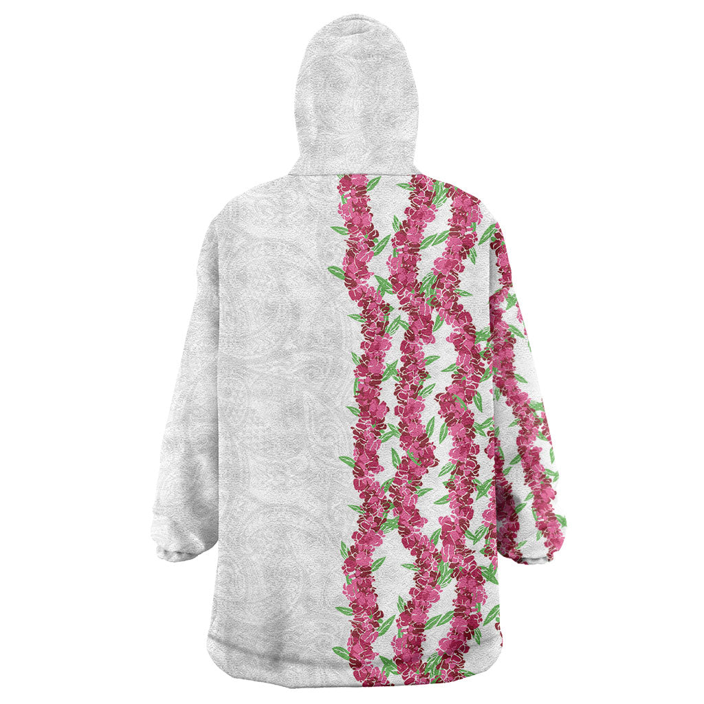Hawaii Aalii Lei Wearable Blanket Hoodie Aalii Ku Makani
