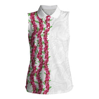 Hawaii Aalii Lei Women Sleeveless Polo Shirt Aalii Ku Makani