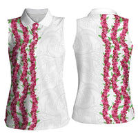 Hawaii Aalii Lei Women Sleeveless Polo Shirt Aalii Ku Makani