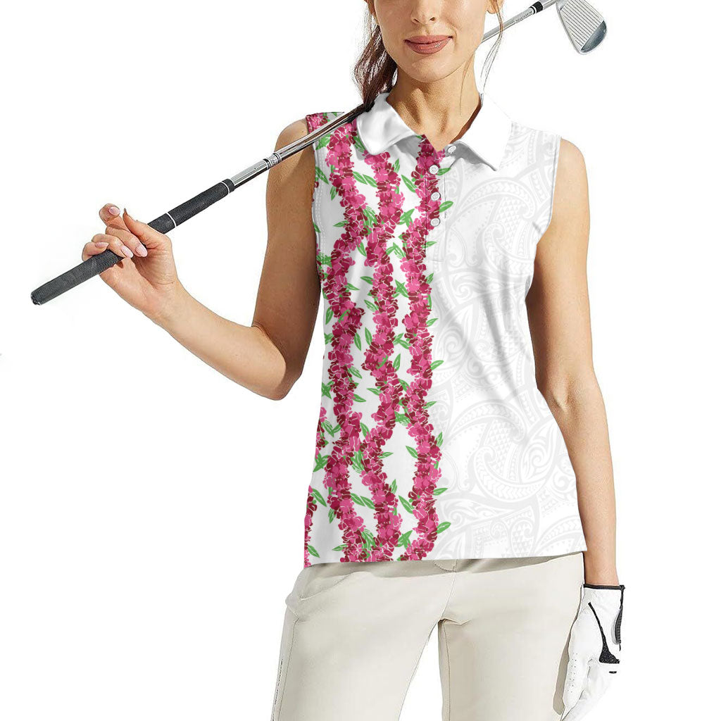 Hawaii Aalii Lei Women Sleeveless Polo Shirt Aalii Ku Makani