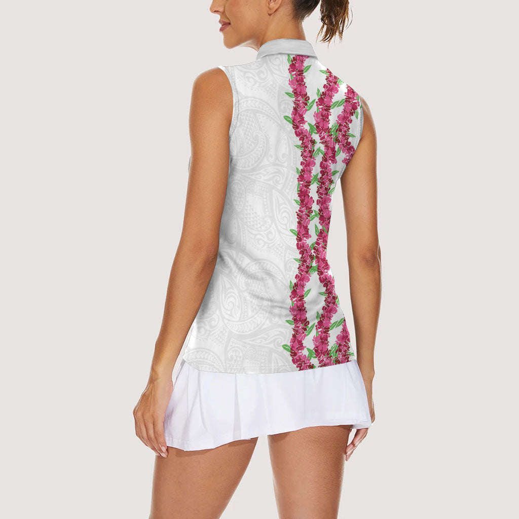 Hawaii Aalii Lei Women Sleeveless Polo Shirt Aalii Ku Makani