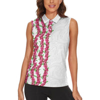 Hawaii Aalii Lei Women Sleeveless Polo Shirt Aalii Ku Makani