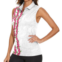 Hawaii Aalii Lei Women Sleeveless Polo Shirt Aalii Ku Makani
