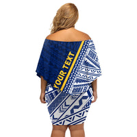 Nauru Independence Day Family Matching Off Shoulder Short Dress and Hawaiian Shirt Repubrikin Naoero Gods Will First LT01 - Polynesian Pride