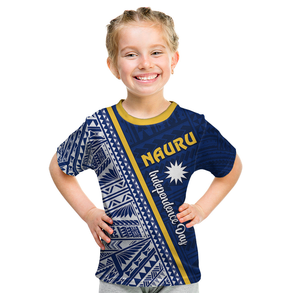 Nauru Independence Day Kid T Shirt Repubrikin Naoero Gods Will First LT01 Blue - Polynesian Pride