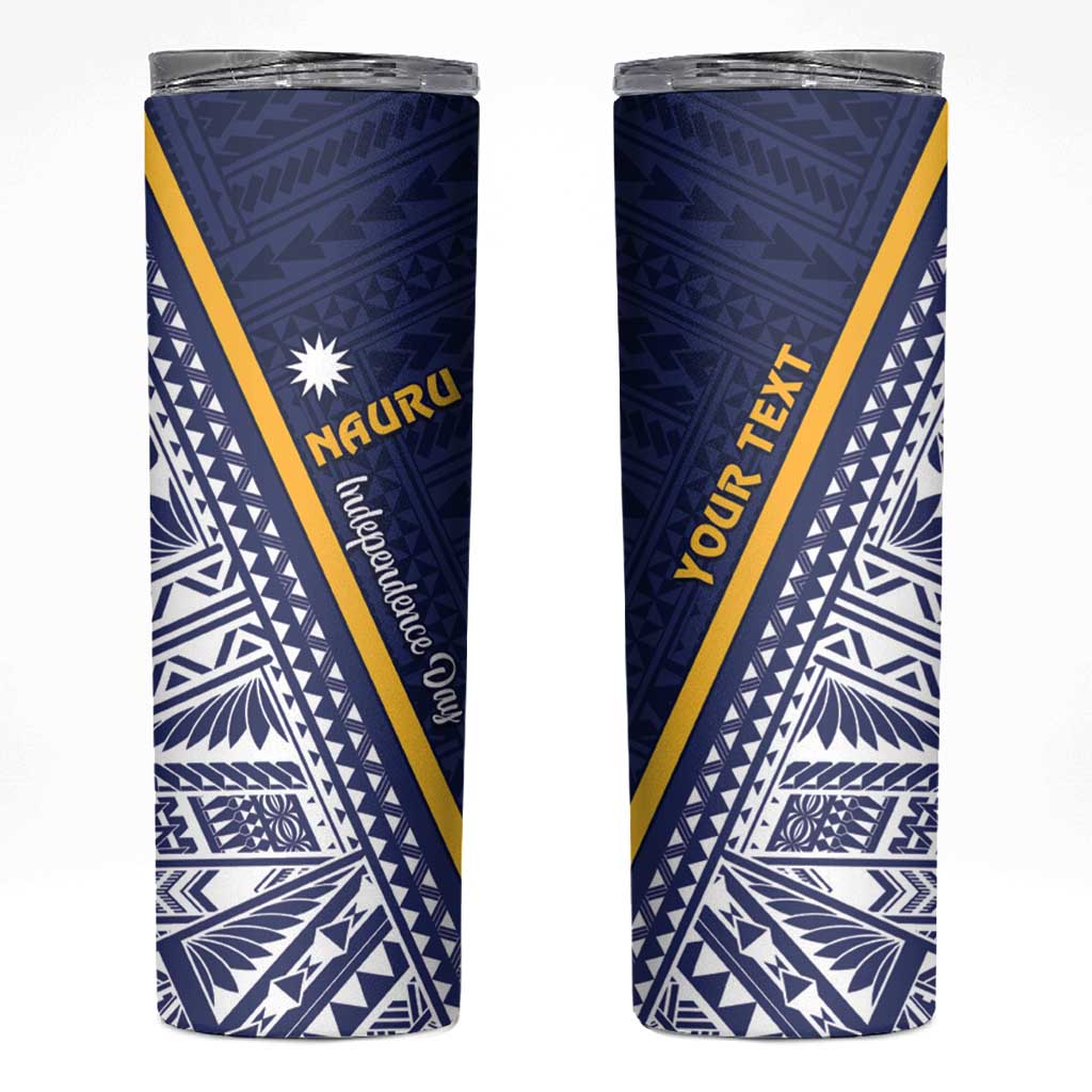 Personalised Nauru Independence Day Skinny Tumbler Repubrikin Naoero Gods Will First