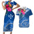 Kosrae Constitution Day Couples Matching Short Sleeve Bodycon Dress and Hawaiian Shirt Kusaie Special Style LT01 Blue - Polynesian Pride