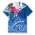 Kosrae Constitution Day Family Matching Off Shoulder Long Sleeve Dress and Hawaiian Shirt Kusaie Special Style LT01 Dad's Shirt - Short Sleeve Blue - Polynesian Pride