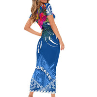 Kosrae Constitution Day Family Matching Short Sleeve Bodycon Dress and Hawaiian Shirt Kusaie Special Style LT01 - Polynesian Pride
