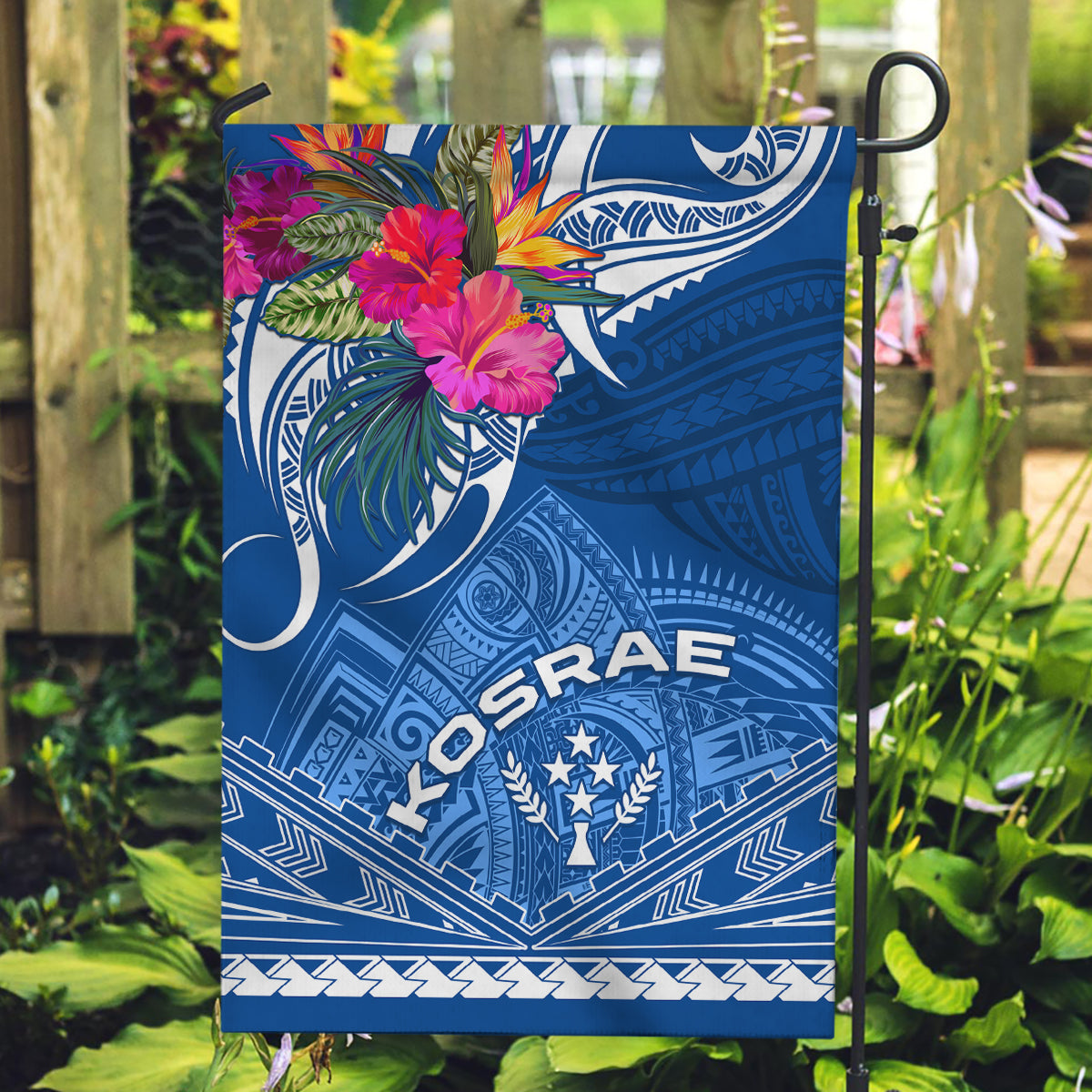 Kosrae Constitution Day Garden Flag Kusaie Special Style LT01 Garden Flag Blue - Polynesian Pride