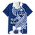 Hafa Adai Guam Family Matching Off Shoulder Long Sleeve Dress and Hawaiian Shirt Polynesian Floral Blue Pattern LT01 Dad's Shirt - Short Sleeve Blue - Polynesian Pride