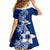 Hafa Adai Guam Family Matching Off Shoulder Short Dress and Hawaiian Shirt Polynesian Floral Blue Pattern LT01 - Polynesian Pride