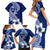Hafa Adai Guam Family Matching Short Sleeve Bodycon Dress and Hawaiian Shirt Polynesian Floral Blue Pattern LT01 - Polynesian Pride