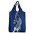 Hafa Adai Guam Grocery Bag Polynesian Floral Blue Pattern