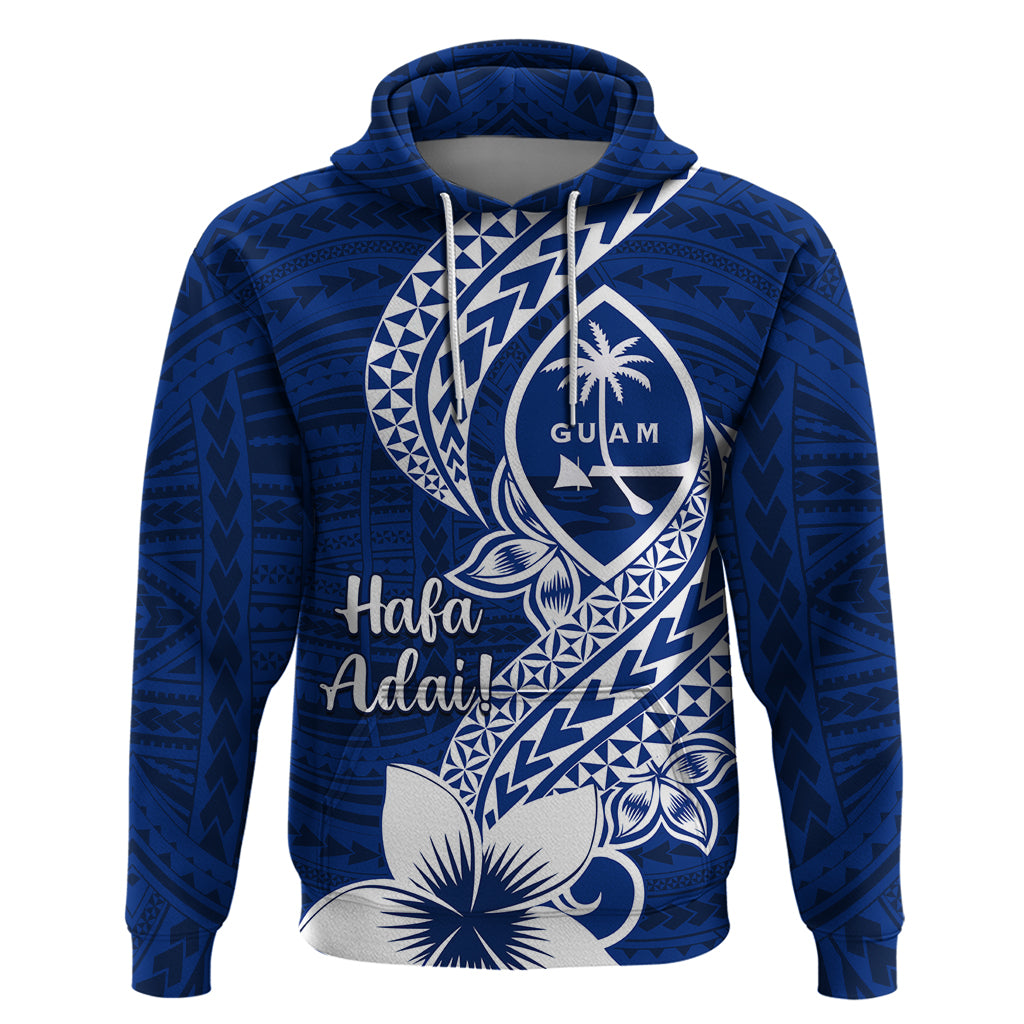 Hafa Adai Guam Hoodie Polynesian Floral Blue Pattern LT01 Pullover Hoodie Blue - Polynesian Pride