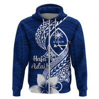 Hafa Adai Guam Hoodie Polynesian Floral Blue Pattern LT01 Zip Hoodie Blue - Polynesian Pride