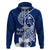 Hafa Adai Guam Hoodie Polynesian Floral Blue Pattern LT01 Zip Hoodie Blue - Polynesian Pride