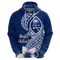 Hafa Adai Guam Hoodie Polynesian Floral Blue Pattern LT01 - Polynesian Pride