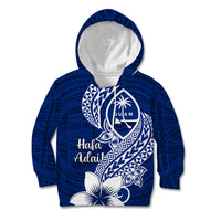 Hafa Adai Guam Kid Hoodie Polynesian Floral Blue Pattern LT01 Hoodie Blue - Polynesian Pride
