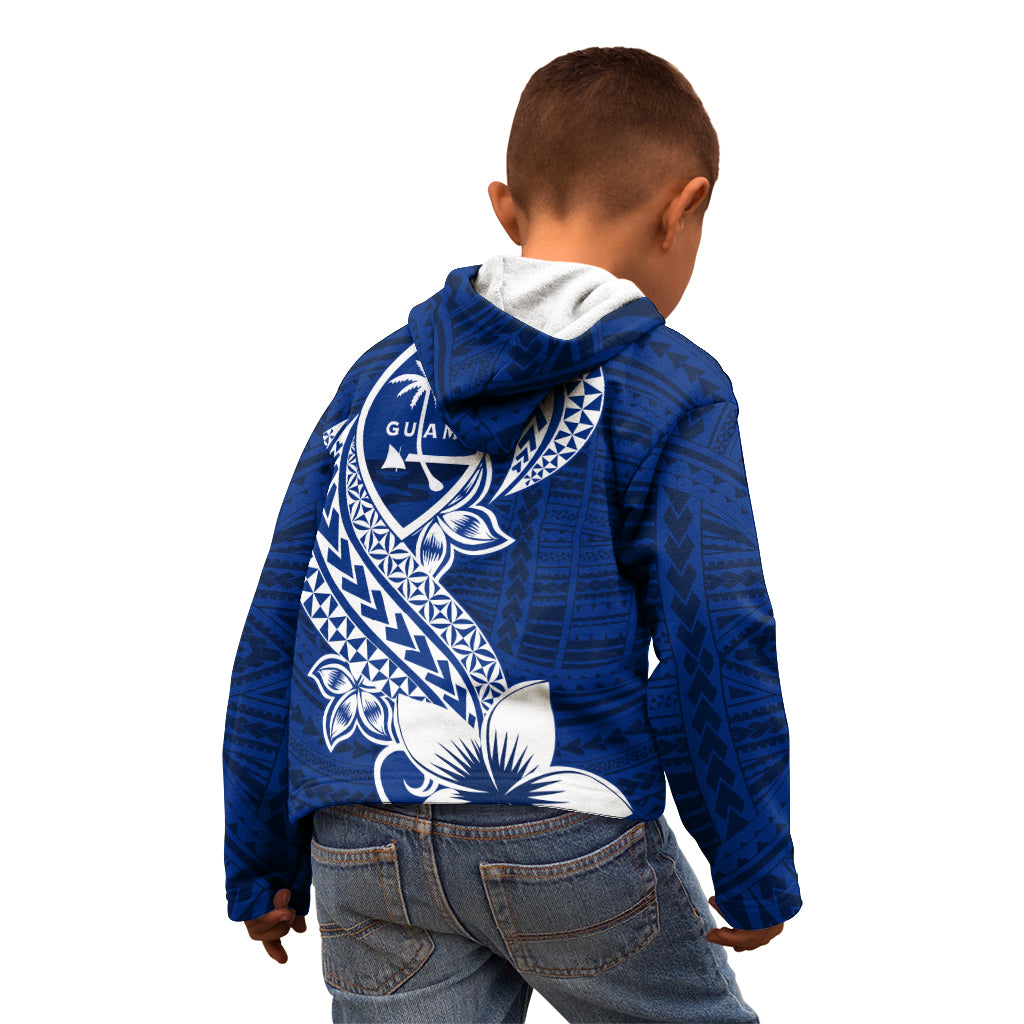 Hafa Adai Guam Kid Hoodie Polynesian Floral Blue Pattern LT01 - Polynesian Pride