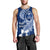 Hafa Adai Guam Men Tank Top Polynesian Floral Blue Pattern LT01 - Polynesian Pride