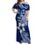 Hafa Adai Guam Off Shoulder Maxi Dress Polynesian Floral Blue Pattern LT01 Women Blue - Polynesian Pride