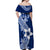 Hafa Adai Guam Off Shoulder Maxi Dress Polynesian Floral Blue Pattern LT01 - Polynesian Pride