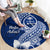 Hafa Adai Guam Round Carpet Polynesian Floral Blue Pattern LT01 - Polynesian Pride