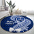 Hafa Adai Guam Round Carpet Polynesian Floral Blue Pattern LT01 - Polynesian Pride