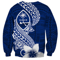 Hafa Adai Guam Sweatshirt Polynesian Floral Blue Pattern LT01 - Polynesian Pride