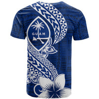 Hafa Adai Guam T Shirt Polynesian Floral Blue Pattern LT01 - Polynesian Pride