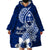 Hafa Adai Guam Wearable Blanket Hoodie Polynesian Floral Blue Pattern LT01 - Polynesian Pride