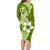 Hafa Adai Guam Family Matching Long Sleeve Bodycon Dress and Hawaiian Shirt Polynesian Olive Green Blue Pattern LT01 - Polynesian Pride