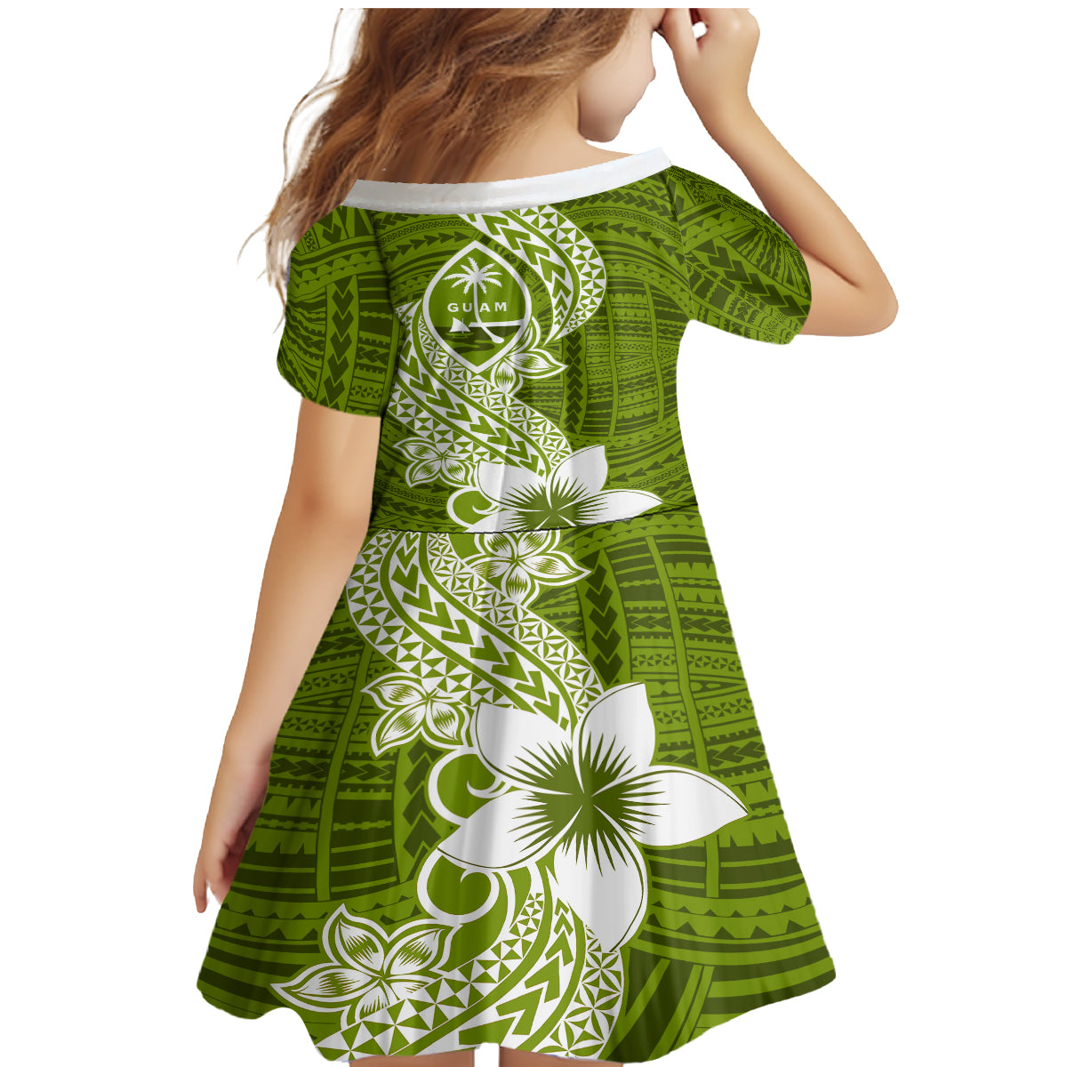 Hafa Adai Guam Family Matching Mermaid Dress and Hawaiian Shirt Polynesian Olive Green Blue Pattern LT01 - Polynesian Pride