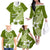 Hafa Adai Guam Family Matching Off Shoulder Long Sleeve Dress and Hawaiian Shirt Polynesian Olive Green Blue Pattern LT01 - Polynesian Pride