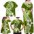 Hafa Adai Guam Family Matching Off Shoulder Maxi Dress and Hawaiian Shirt Polynesian Olive Green Blue Pattern LT01 - Polynesian Pride