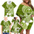 Hafa Adai Guam Family Matching Off Shoulder Short Dress and Hawaiian Shirt Polynesian Olive Green Blue Pattern LT01 - Polynesian Pride