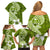 Hafa Adai Guam Family Matching Off Shoulder Short Dress and Hawaiian Shirt Polynesian Olive Green Blue Pattern LT01 - Polynesian Pride