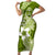 Hafa Adai Guam Family Matching Short Sleeve Bodycon Dress and Hawaiian Shirt Polynesian Olive Green Blue Pattern LT01 Mom's Dress Green - Polynesian Pride