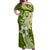 Hafa Adai Guam Off Shoulder Maxi Dress Polynesian Olive Green Blue Pattern LT01 Women Green - Polynesian Pride