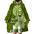 Hafa Adai Guam Wearable Blanket Hoodie Polynesian Olive Green Blue Pattern LT01 - Polynesian Pride