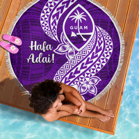 Hafa Adai Guam Beach Blanket Polynesian Floral Purple Pattern LT01 - Polynesian Pride