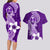 Hafa Adai Guam Couples Matching Long Sleeve Bodycon Dress and Hawaiian Shirt Polynesian Floral Purple Pattern LT01 - Polynesian Pride