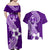 Hafa Adai Guam Couples Matching Off Shoulder Maxi Dress and Hawaiian Shirt Polynesian Floral Purple Pattern LT01 - Polynesian Pride