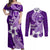 Hafa Adai Guam Couples Matching Off Shoulder Maxi Dress and Long Sleeve Button Shirt Polynesian Floral Purple Pattern LT01 Purple - Polynesian Pride